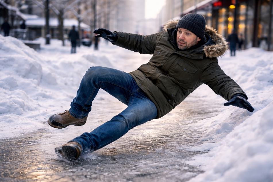 Врач объяснил, как минимизировать травмы при падении на льду